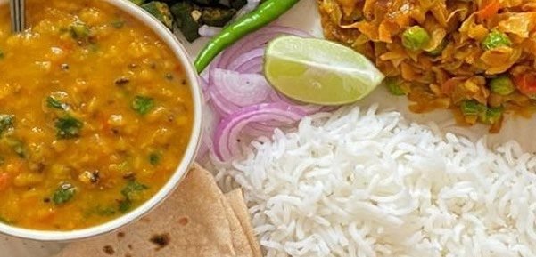 Home-style vegetarian thali